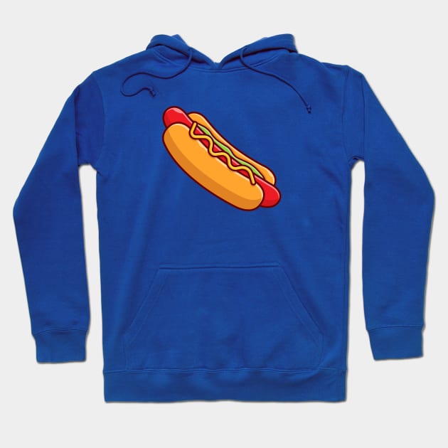 Hotdog Cartoon Vector Icon Illustration (18) Hoodie by Catalyst Labs